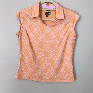 Adidas Orange Sleeveless Golf Shirt Size: S